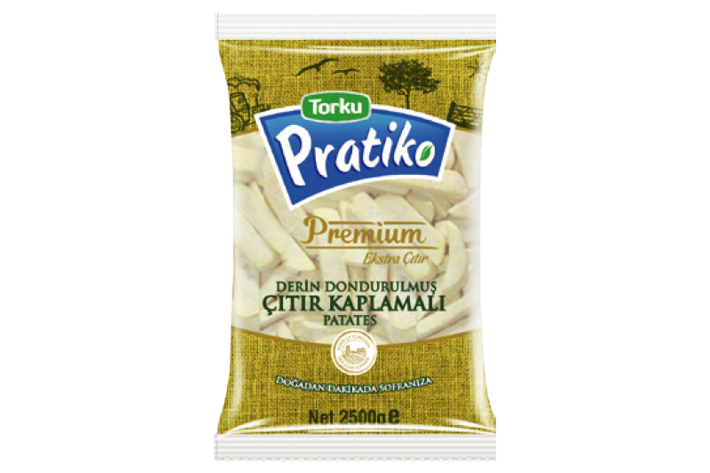 PRATİKO Premium umhüllte Kartoffeln 2500 g (9×18 Hausgemachter Schnitt)